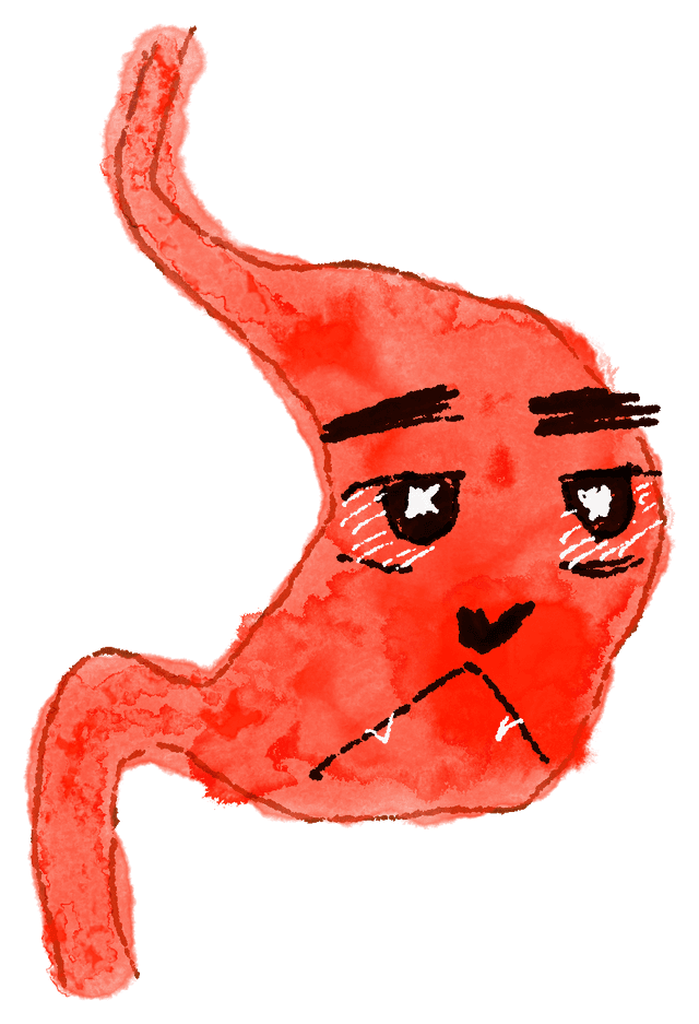 A grumpy, upset stomach
